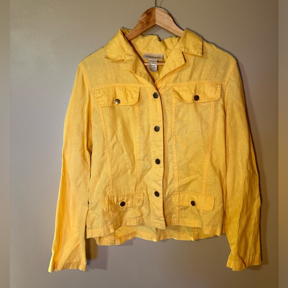 Chadwicks Yellow 100% Linen jacket